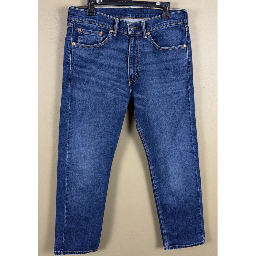 Levis 505 Regular Fit Jeans Mens 34x30 Medium Wash Blue Straight Leg Denim